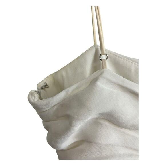 Cinq A Sept Vance Ruched Mini Dress Spaghetti Strap White Size 10 - Picture 7 of 9